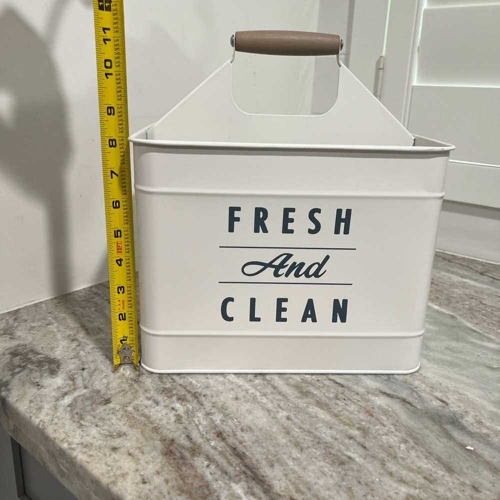 Vintage-Inspired White Laundry Canister Set with Navy Lettering - Picture 3 of 9